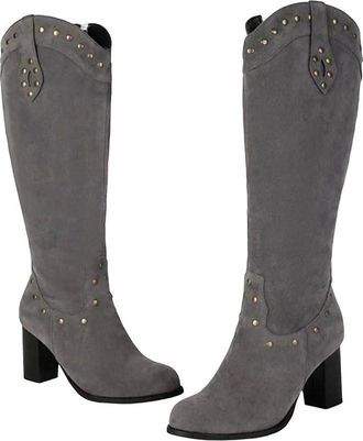 Generic Womens Over The Knee Boots Suede Round Toe Slip On Dress Shoes