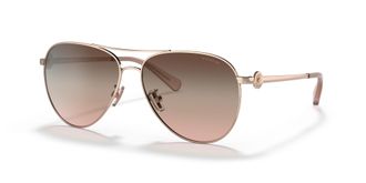 Coach Brown Pink Gradient Pilot Ladies Sunglasses HC7128 9331U8 58