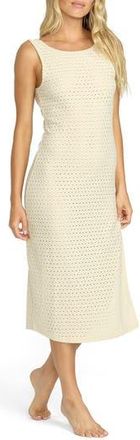 Billabong Eyelet Cover-Up Midi Dress in Whitecap at Nordstrom Rack, Size Small