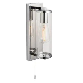 Netlighting COMO Non Dimmable Stylish Contemporary Bathroom Glass Wall Lamp in Silver