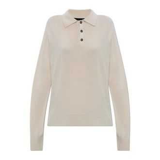 Dsquared2 V-neck Knitwear, female, Beige, Size: 2XS Wool Turtleneck with Long Sleeves