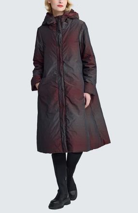 Luukaa D'Celli Serein Long Gradient Puffer Coat in Mulberry at Nordstrom, Size 10
