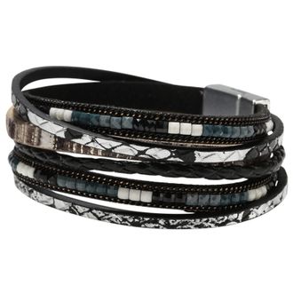 Generic To My Daughter Bracelet Bohemian Layer Leather Rope Woven Handmade Adjustable for Women Men Birthday Christmas Anniversary (Black, One Size)