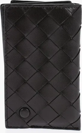 Bottega Veneta Vertical Woven Leather Wallet Bottega Veneta