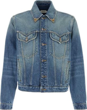 Versace Blue Shirt Collar Jacket
