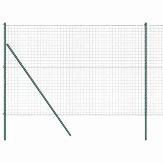 Berkfield Home Euro Fence with 7 Posts 1.6x10 m Galvanised Steel Green