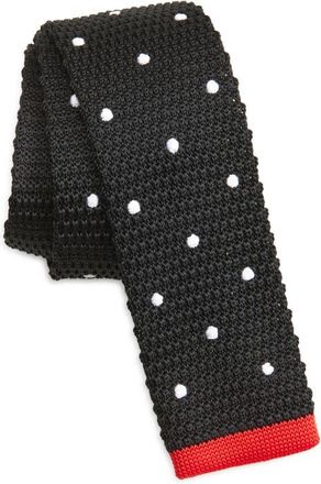 Clifton Wilson Black & Red Polka Dot Knit Silk Tie at Nordstrom