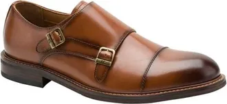 Kenneth Cole Reaction Leland Cap Toe Two Buckle Monk Shoe in Tan at Nordstrom, Size 10.5