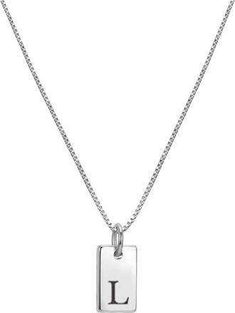 Generic Initial Letter Necklace For Women Silver Plated Dainty Name Pendant Trendy Jewelry Elegant Layering Necklace (L, One Size)