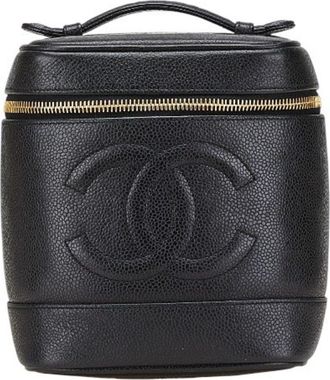 Chanel Black Grained Calfskin Vanity Bag (Pre-Owned)