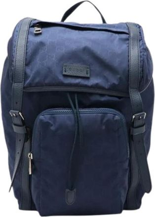 Gucci Vintage, unisex, Blauw, ONE Size, Leer, Pre-owned Leather Backpack