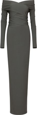 Dolce & Gabbana KIM DOLCE&GABBANA Milano-rib maxi dress - women - Elastane/Nylon/Rayon - 44 - Grey