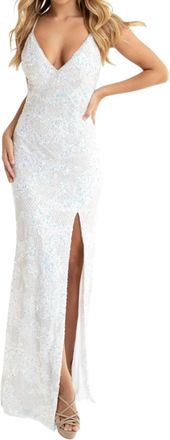 Primavera V-Neck Sexy Back Prom Dress In Ivory