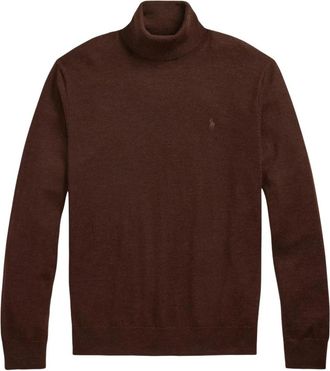 Polo Ralph Lauren Wasbare wollen coltrui - Heren - Coltruien - Bruin - 2XL - Wol - Truien & Vesten