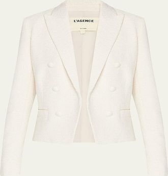 L'agence Brooke Double-Breasted Crop Blazer