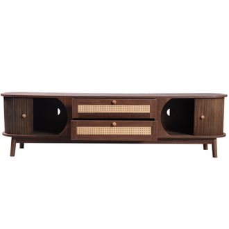 STILVORA Mueble De Tv Con 2 Puertas Correderas Y 2 Cajones De Rat&aacute;n, Estilo Natural, En Mdf, 170&times;39,5&times;46 Cm, Natural
