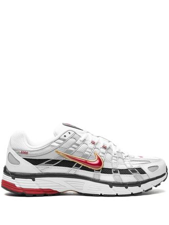 Nike P-6000 Platinum/Varsity Red sneakers - White