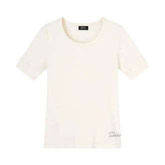 A.P.C. T-Shirts, female, White, Size: S Slim Cotton T-Shirt
