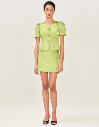 Omnes Womens Patty Skirt in Lima Bean - Yellow - Size: 20