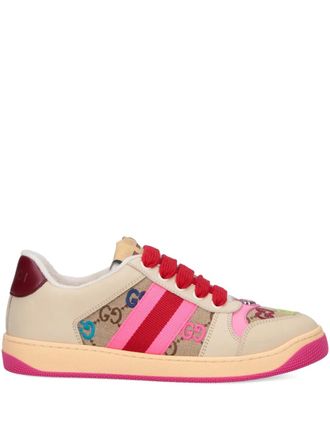 Gucci Screener sneakers - women - Fabric/Fabric/Rubber/Leather - 41 - Neutrals