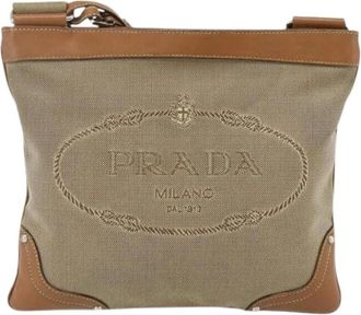 Prada Pre-owned Cross Body Bags, female, Beige, Size: ONE SIZE Pre-owned Vintage Shoulder Bag