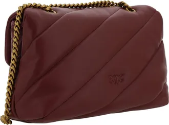 Pinko Womens Leather Shoulder Bag Love Classic Antique Gold Ribes Intenso-Antique Calf (bos Taurus) Intenso/antique