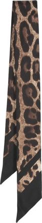 Dolce & Gabbana Animal Bandeau - Dames - Zijden sjaals - Bruin - ONE Size - Accessoires