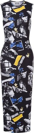 Moschino Abito midi con stampa - Nero
