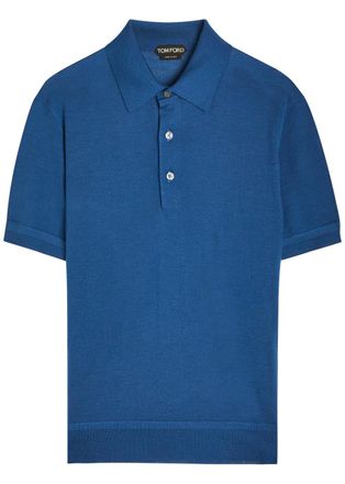 Tom Ford Gauge Cashmere and Silk-blend Polo Shirt - Blue - 52 (IT52 / XL)