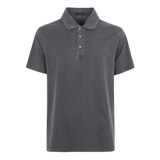 Fay Polo Shirts, male, Gray, Size: 2XL Cotton Jersey Polo