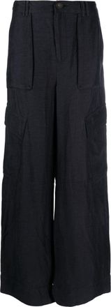Vince wide-leg linen trousers - women - Linen/Flax/Viscose - 6 - Blue