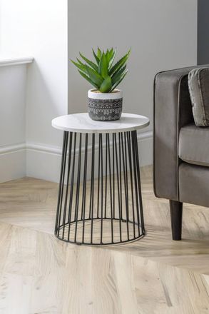 Julian Bowen Broadway Round Side Table in White