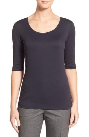 BOSS Scoop Neck Stretch Jersey Top in Blk at Nordstrom, Size X-Small
