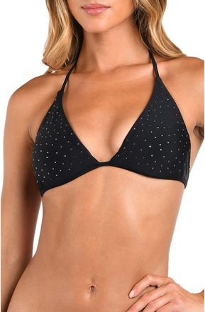 L'agence Annabelle Shine Triangle Bikini Top in Black at Nordstrom Rack, Size X-Small