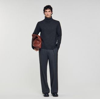 Sandro Jersey cuello vuelto de lana y cachemira
