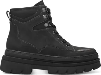Marco Tozzi Zwarte enkellaarsjes voor vrouwen - Dames - Veterlaarzen - Zwart - 38 EU - Schoenen
