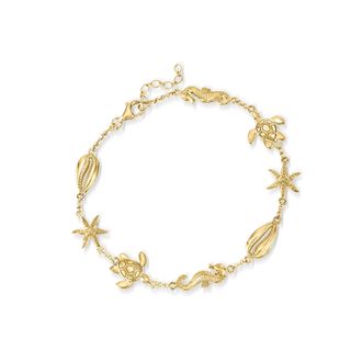 Ross-Simons 18kt Gold Over Sterling Sea Life Anklet