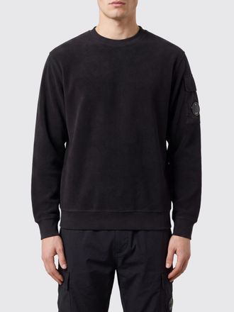 C.P. Company C. P. COMPANY Felpa girocollo in cotone con tasca e patch logo