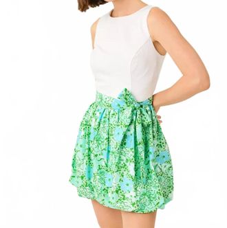 Lilly Pulitzer Rosemary Bubble Skirted Romper In Mint Condition Burst Of Joy