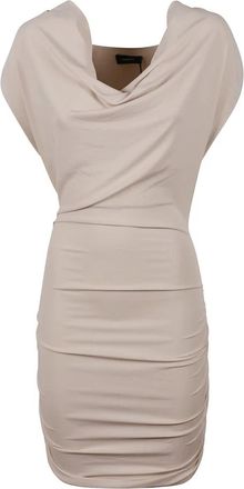 Wardrobe.NYC Matte Draped Mini - Dames - Korte kleedjes - Beige - M - Kleedjes