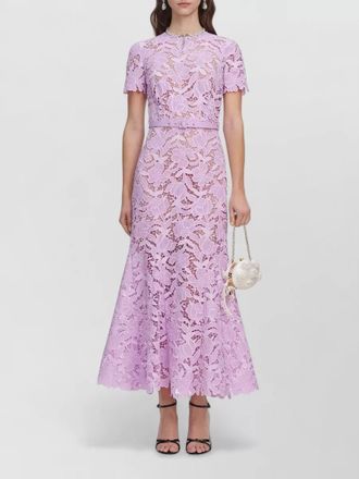 Self Portrait floral lace midi dress belted waist
