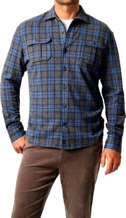 Johnnie-O Waites Stretch Flannel Lodge Shirt In Charcoal