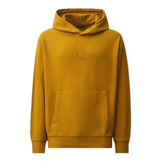 C.P. Company C.p. Company - Brushed and Emerized Diagonal Fleece Hooded Sweatshirt - Heren - Sweatshirts & Hoodies - Geel - Maat: L Fleece