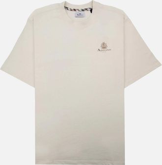 Aquascutum Mens Aquascutum Active Small Logo T Shirt Old White - Tan - Size: 42