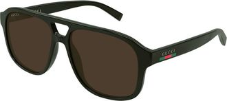 Gucci GG1856S 007 Mens Sunglasses Green Size 57 - Free RX Lenses - Free RX Lenses