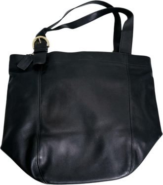 Coach Black Leather Handbag Tote Bag (Pre-Owned)