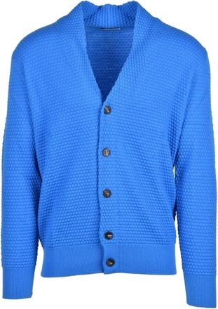 KANGRA Truien & Vesten, Heren, Blauw, L, Wol, Cardigan met knopen