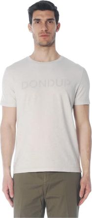 Dondup Regular Jersey T-Shirt met Logo - Heren - T-shirts - Grijs - S - Katoen - Tops