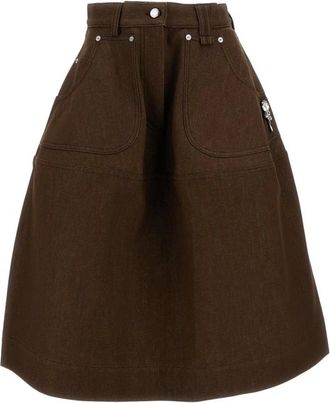 Simone Rocha Dames, Rokken, Bruin, Maat: 2XS Katoen