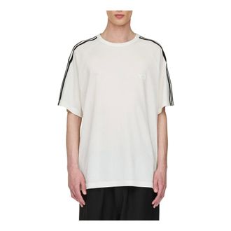 Yohji Yamamoto T-Shirts, male, White, Size: S T-Shirt 3 Stripes